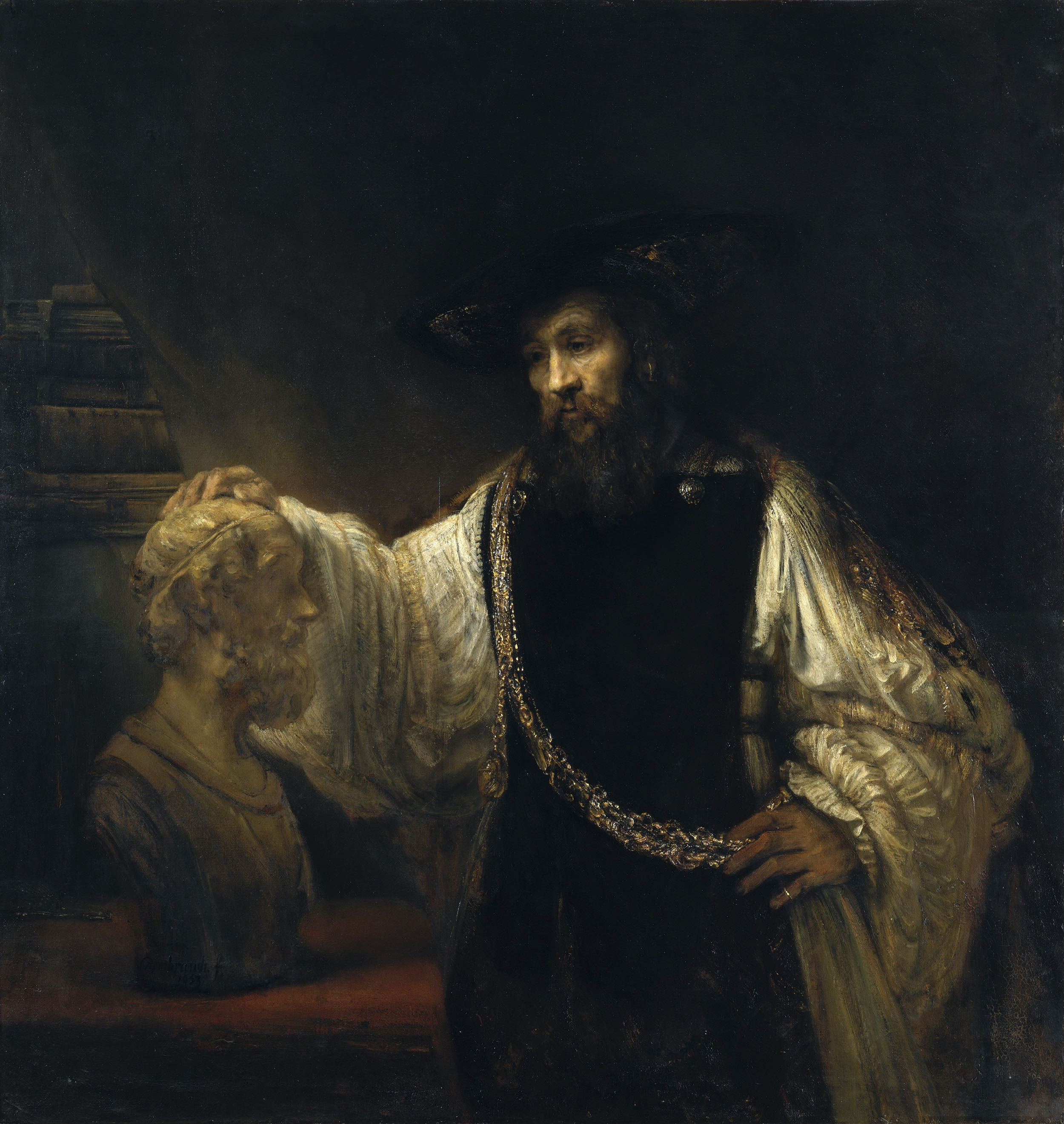 Рембрандт ван Рейн. "Аристотель размышляет возле бюста Гомера". 1653.